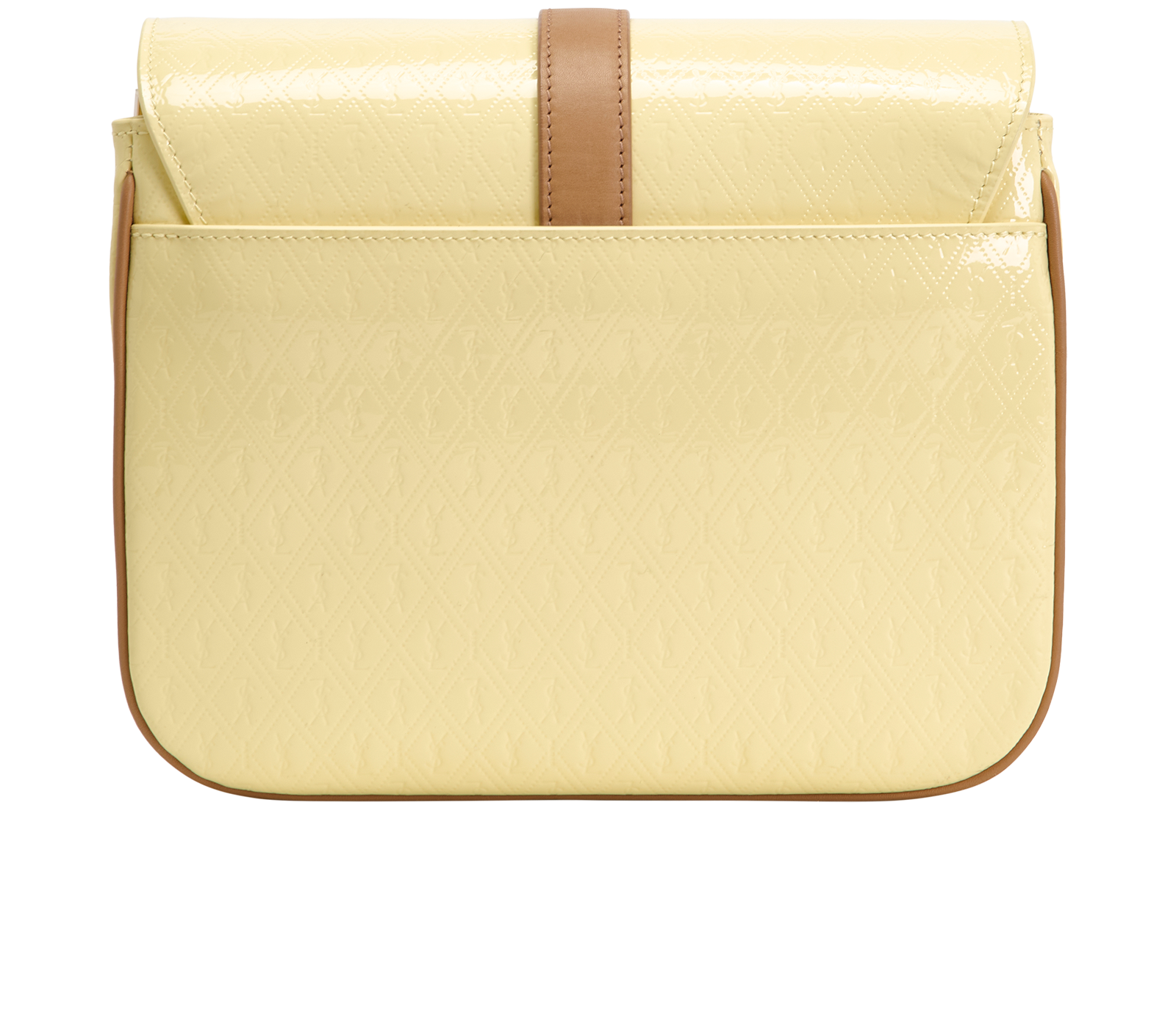 Embossed Le Monogramme Crossbody, &pound;595, Handbags, Yellow, Patent Leather, Back view